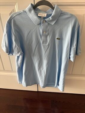 Lacoste men 6 Light Blue Cotton Polo Shirt